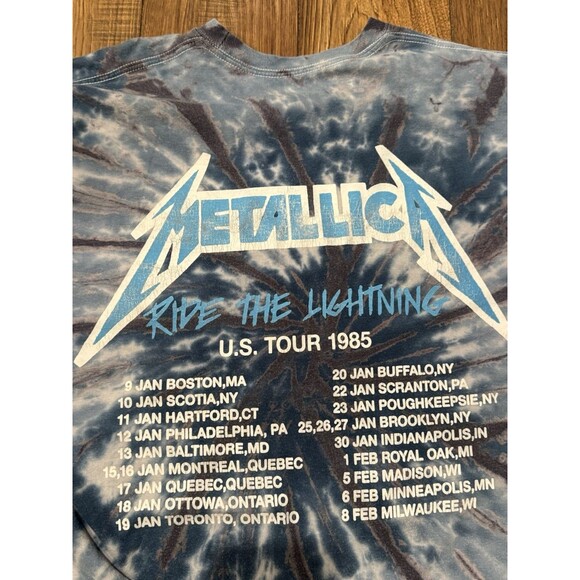 Metallica Rock Band Retro Tie Dye XXL “Ride The Lightning" 1985 Graphic T-Shirt - Picture 4 of 6